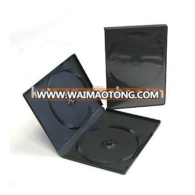 Wholesale Cheap 14mm Plastic Box Double Black Long DVD Case