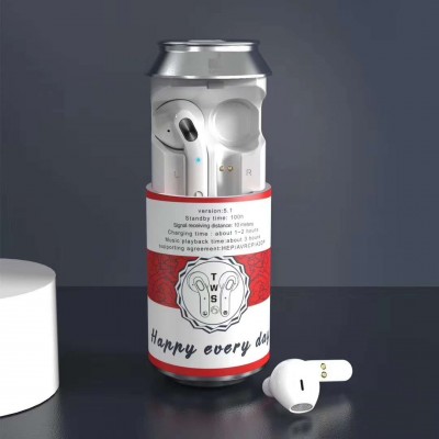 Novelty Drink Can  Bluetooth 5.1  Coke designed earbuds coca-shaped headphone wireless headset cola cans tws earphones in tin