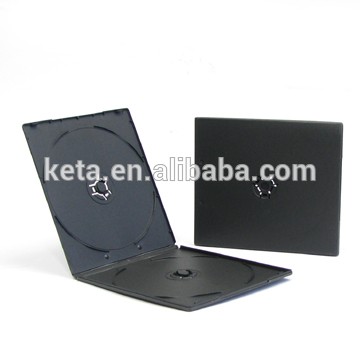 7mm Plastic Black Covers Short PP CD Case For Double DVD