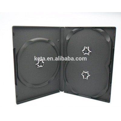 Standard Cover 14mm Black 3 Disc DVD Case Without Tray