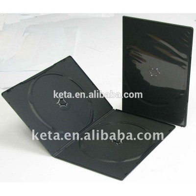 7MM Slim Double Black Cover Plastic Long DVD Case